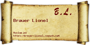 Brauer Lionel névjegykártya